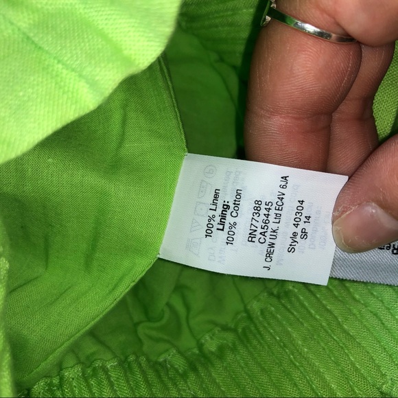 J. Crew Bright Green City Mini Linen Skirt - Picture 4 of 4